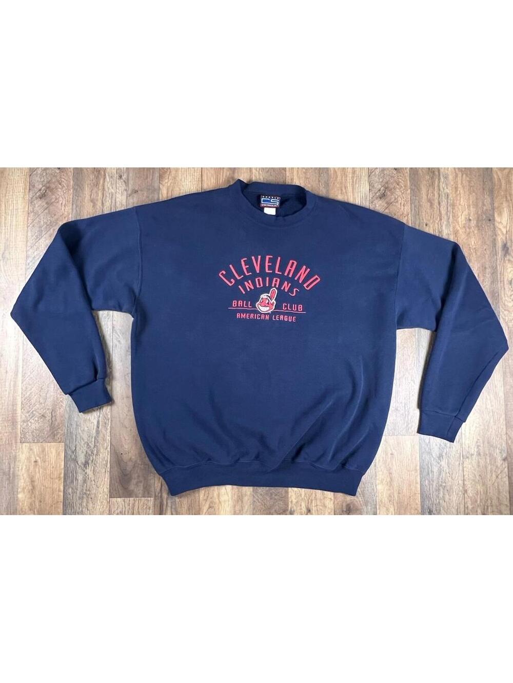 Vintage Cleveland Indians Ball Club Sweatshirt chief wahoo crewneck 90s L USA
